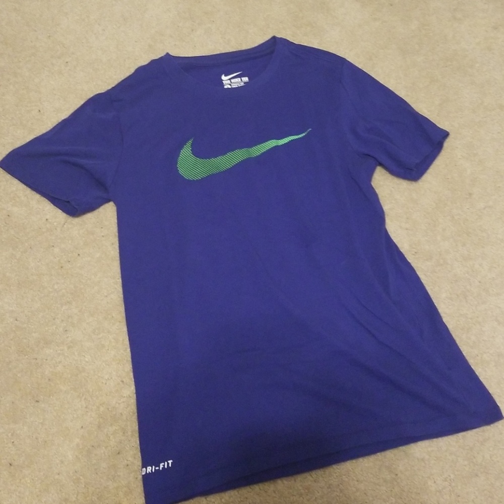 Nike Dry-Fit Blue / Green Swoosh logo Tee